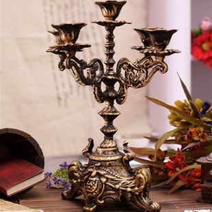 欧式贵族五头烛台 铸铁雕烛台铁艺烛台蜡台蜡烛台家居婚庆摆设