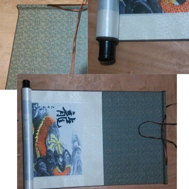 丝绸卷轴画国画 鲤鱼跃龙门 励志图案酒店宾馆家居装饰挂画鱼龙图