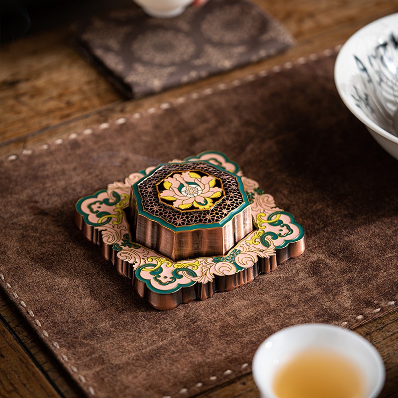 香插香座欧式沉香线香香薰炉檀香 珐琅彩香托盘香插 香盒线香底座