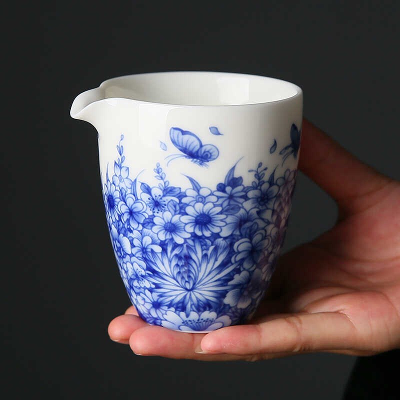 家用陶瓷釉下彩公道杯茶海手工中式不烫手公杯茶水分茶器茶具配件