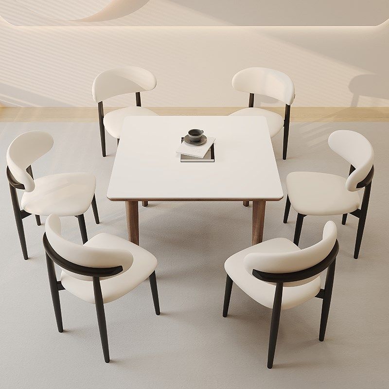 德利丰岩板餐桌方桌桃实木家用奶油风小户型正方形麻将桌,住宅家具,岩板餐桌,淘宝优惠券,粉丝福利购,淘宝优惠卷