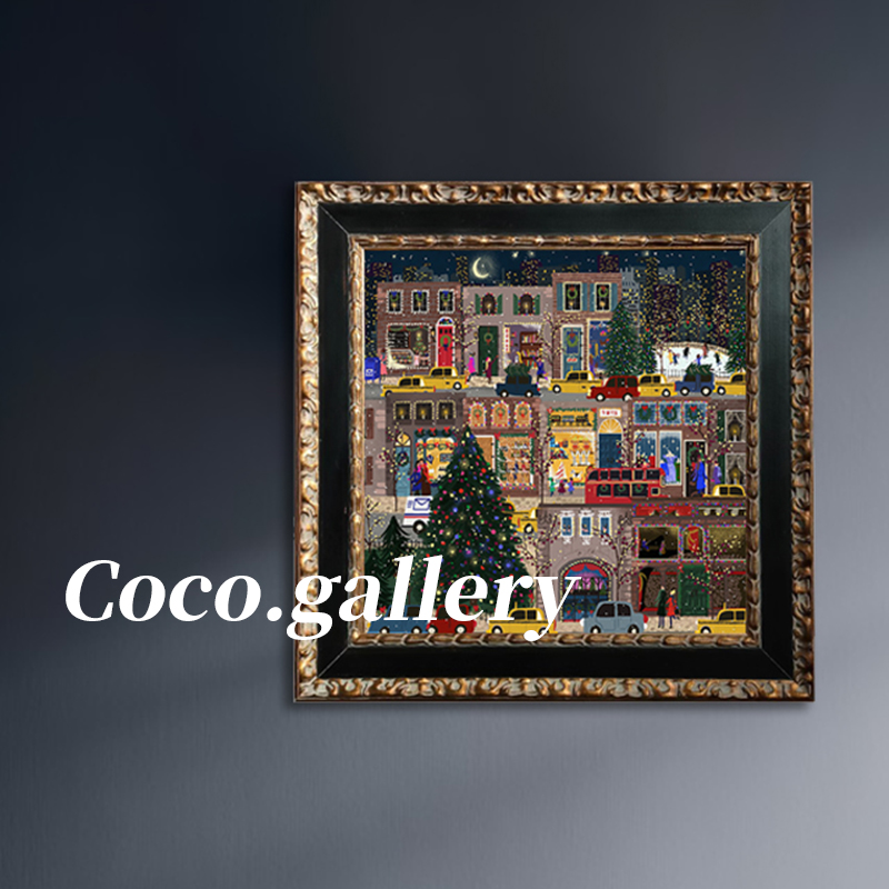 可可的画廊冬灯冬天耶诞节氛围感复古挂画装饰画卧室床头画小礼品