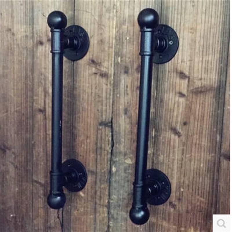 订做中式仿古黑色地弹门淋浴房木质玻璃门推拉门大门大拉手把手