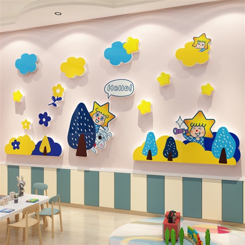 星星晴空酱幼儿园环创题墙面装饰成品毛毡板作品展示美术布置,家居饰品,软装墙贴,淘宝优惠券,粉丝福利购,淘宝优惠卷