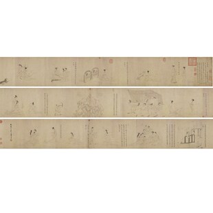 古代书法真迹国画晋顾恺之女史箴图宋白描摹本复制品艺术微喷装饰