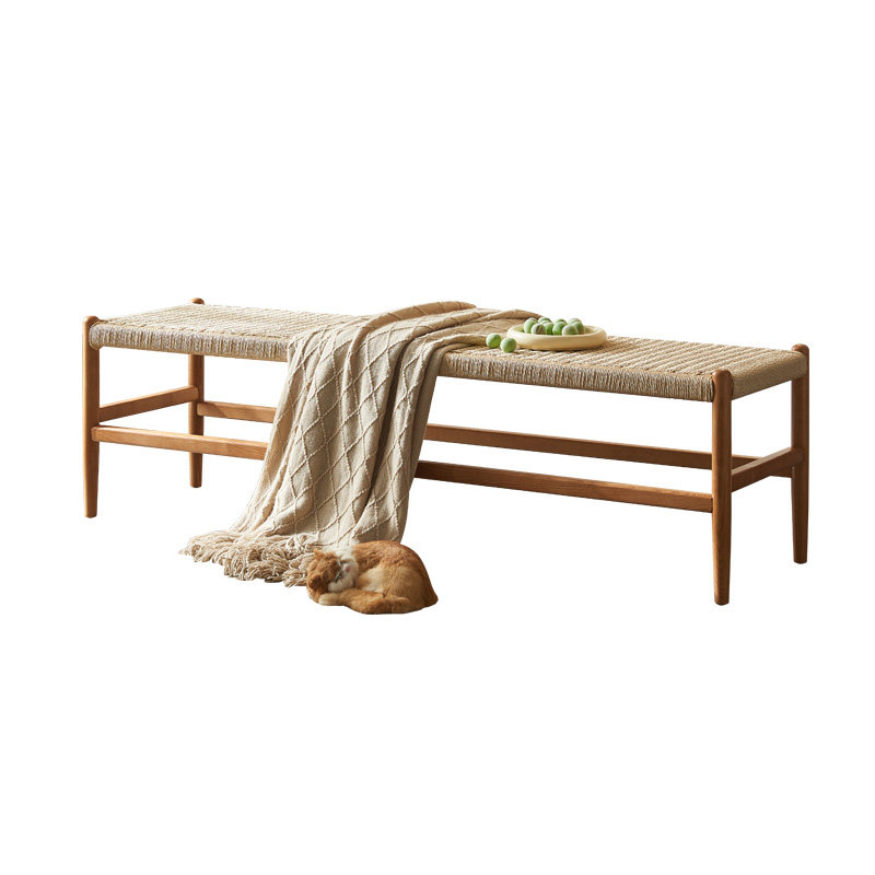 复古实木床尾凳卧室客厅设计师绳编餐凳沙发长条凳现代小户型,住宅家具,床尾凳/长凳,淘宝优惠券,粉丝福利购,淘宝优惠卷