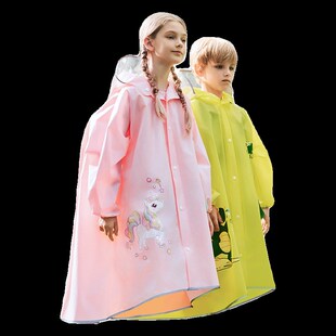 牧萌儿童雨衣男童女童小孩全身防暴雨书包位宝宝学生上学雨披