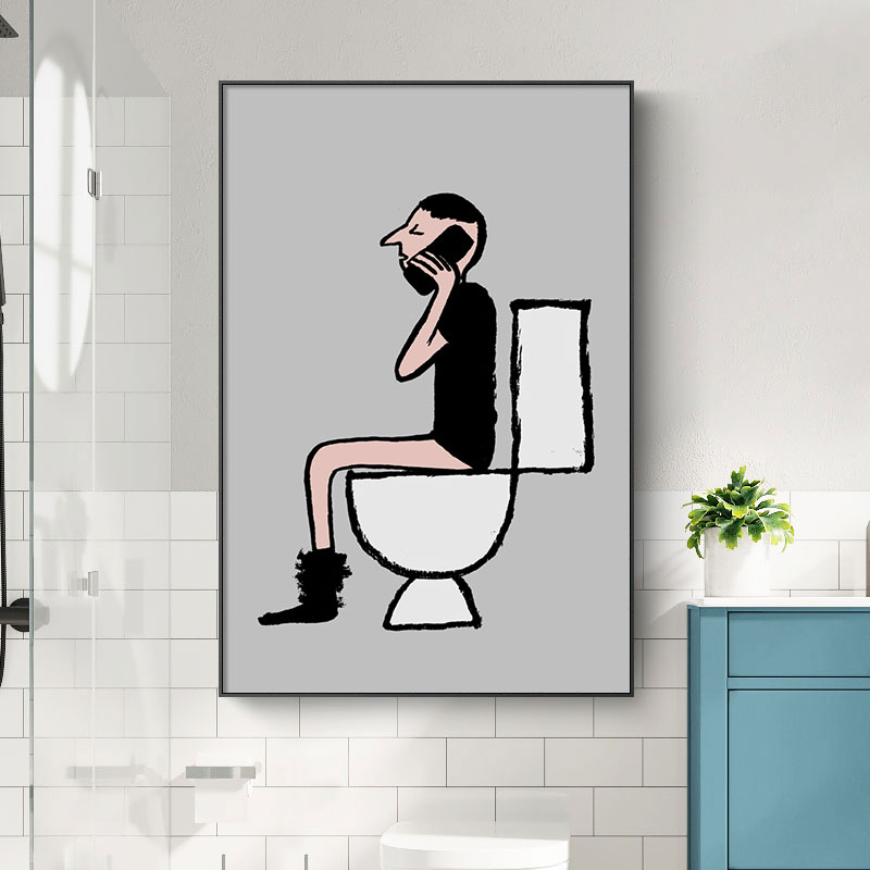 JeanJullien卫生间挂画幽默趣味艺术插画简约现代客厅玄关装饰画图片