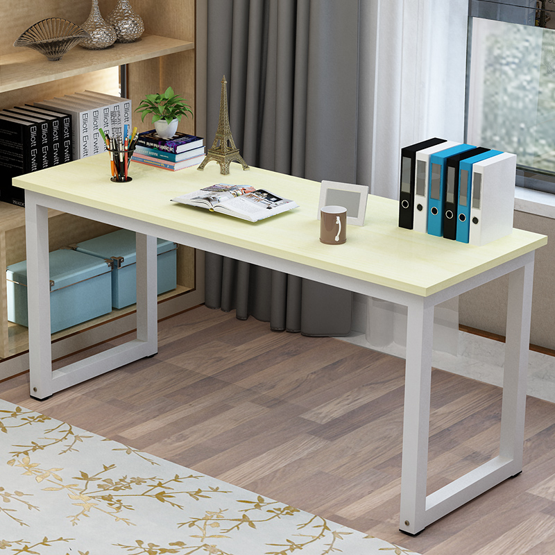 台式电脑桌长方形黑色办公桌学习桌简约经济型钢木桌子180cm2米长