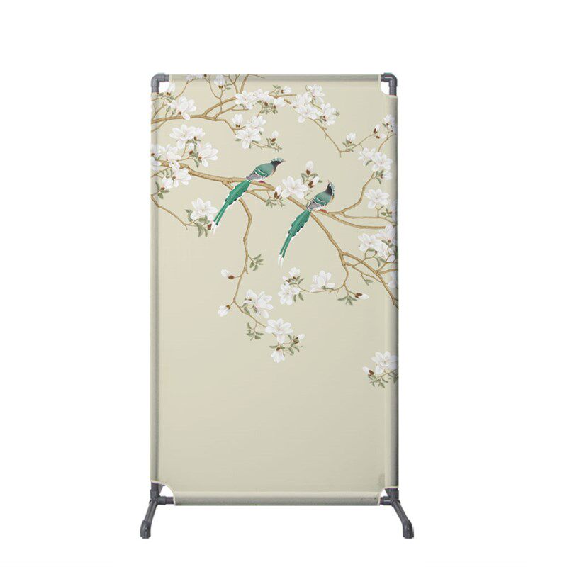 新屏风客厅卧室手绘鸟办公遮挡轻便组装