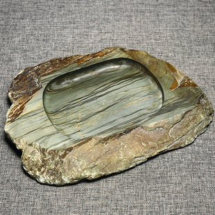 万石君老坑眉纹歙砚墨海磨墨天然手工制作随型砚池蓄墨多下墨快收