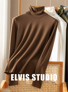 ELVIS STUDIO 25秋冬新品复古经典珍珠棉羊毛针织打底女显瘦保暖