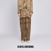 牡丹香云纱直筒西裤 ELVIS.CHEUNG开运中式 超模陈静颐