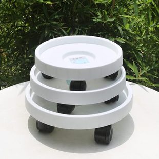 加厚移动托盘花盘带滚轮子滑轮万向轮圆形加厚花盘花盆底座接水盘