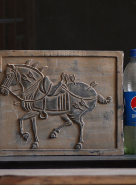 唐代昭陵六骏陶砖摆件古建砖雕壁画收藏艺术品古风老货老物件拓片