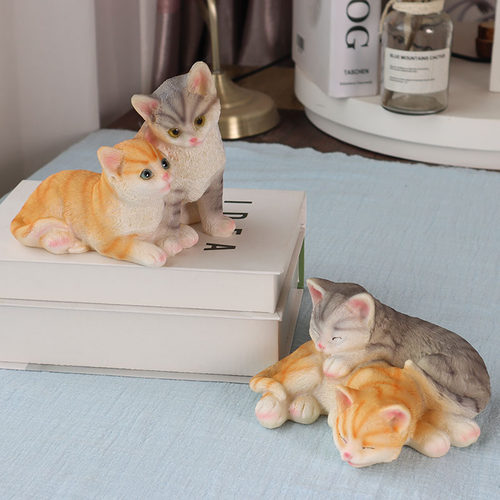 爱仿真猫咪小猫动物树脂雕塑工艺品书房间阳台园艺术造景