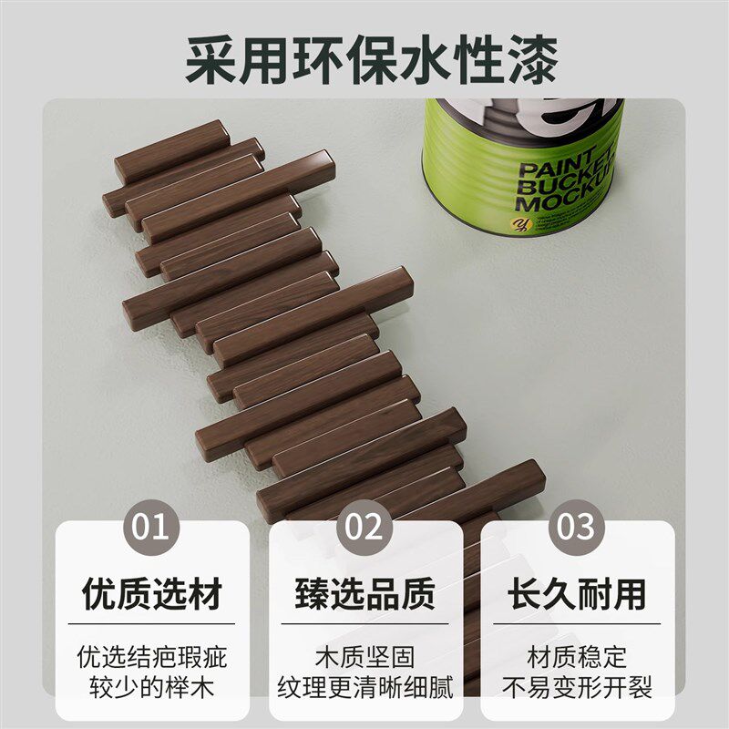 钢琴键挂衣架实木墙上壁挂钩卧室玄关入户进门后置物免打衣帽架