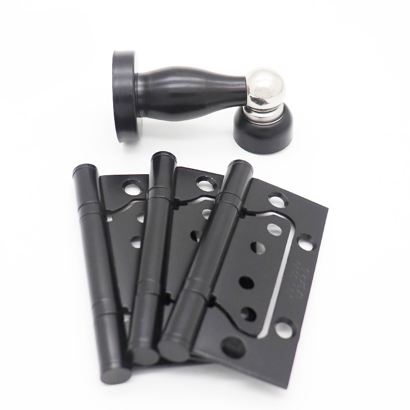 子母合页门吸套装免开孔室内木门轴承铰链静音加厚古铜色4寸5寸