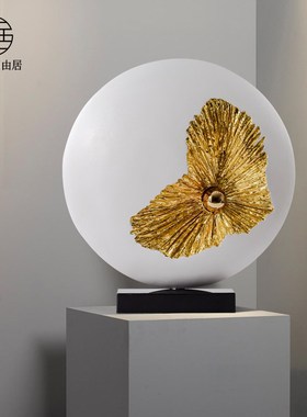 【孤品捡漏】现代轻奢圆形雕塑艺术品客厅酒店玄关走廊售楼处摆件
