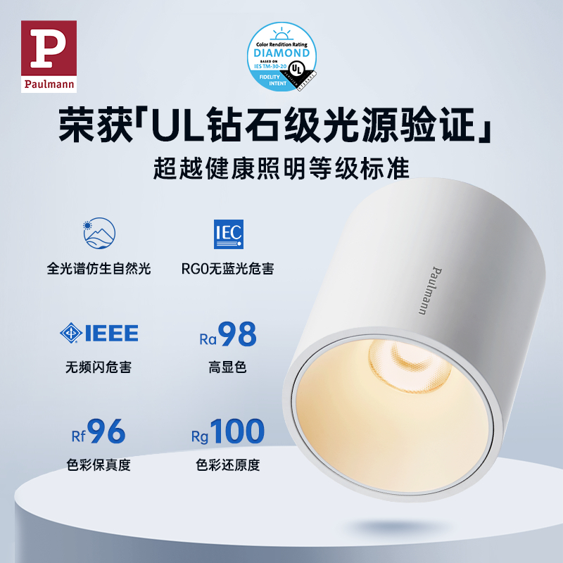 【新品】德国柏曼全光谱明装护眼射灯客厅洗墙小山丘led防眩筒灯