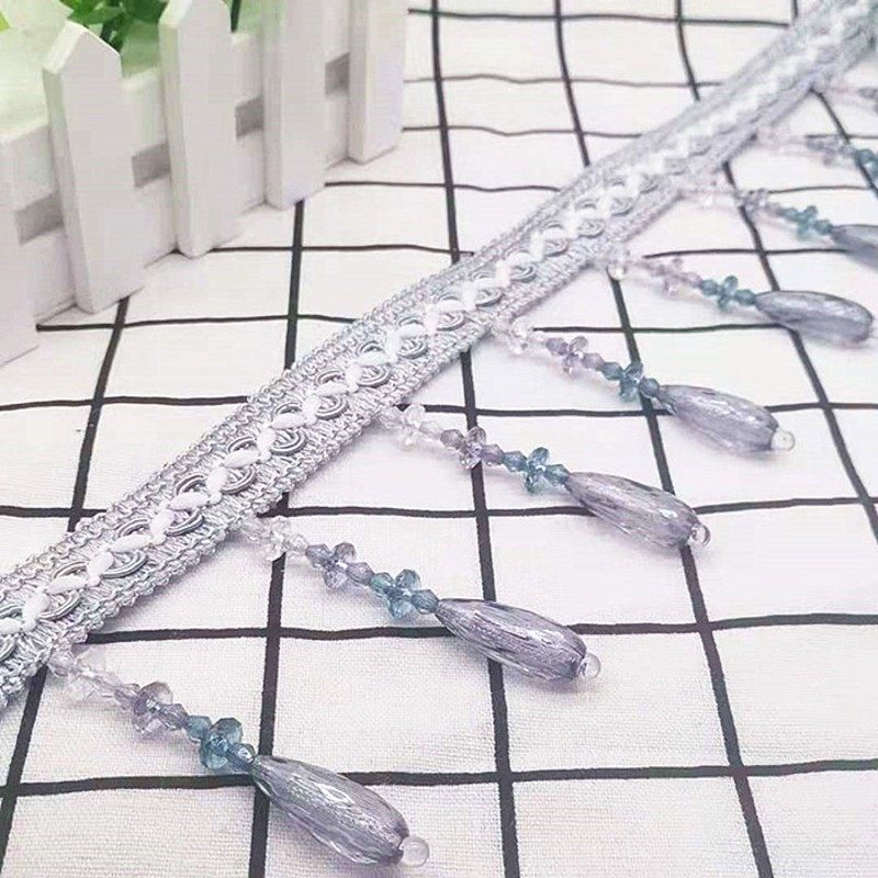 窗帘装饰边水晶珠子吊坠流苏边穗吊珠欧式窗饰辅料长水滴珠,居家布艺,花边/蕾丝,淘宝优惠券,粉丝福利购,淘宝优惠卷