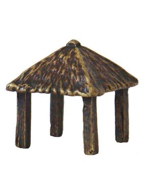 假山饰小房微茅草屋缩子件古亭子迷你铜造景奇石盆景代沙盘
