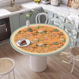 圆形皮革桌垫茶几垫希娜一擦即净圆桌垫子家用玄关卧室餐桌布