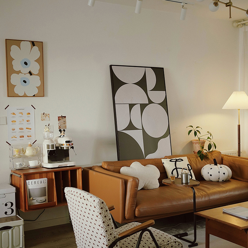 侘寂风抽象几何装饰画客厅落地摆画玄关沙发背景墙挂画卧室床头画图片