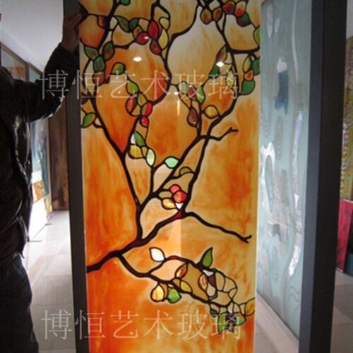博恒 厂家彩晶 背景墙 雕刻 钢化 烤漆