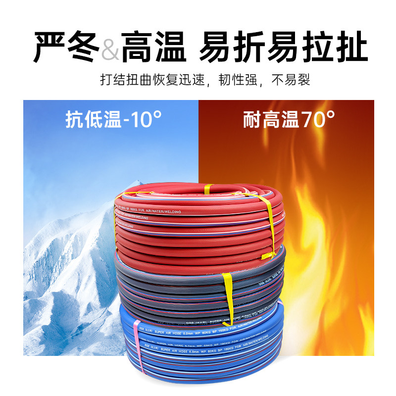 条纹三胶两线空压机气管大小气动扳手高压软管气泵喷漆防爆氧气乙