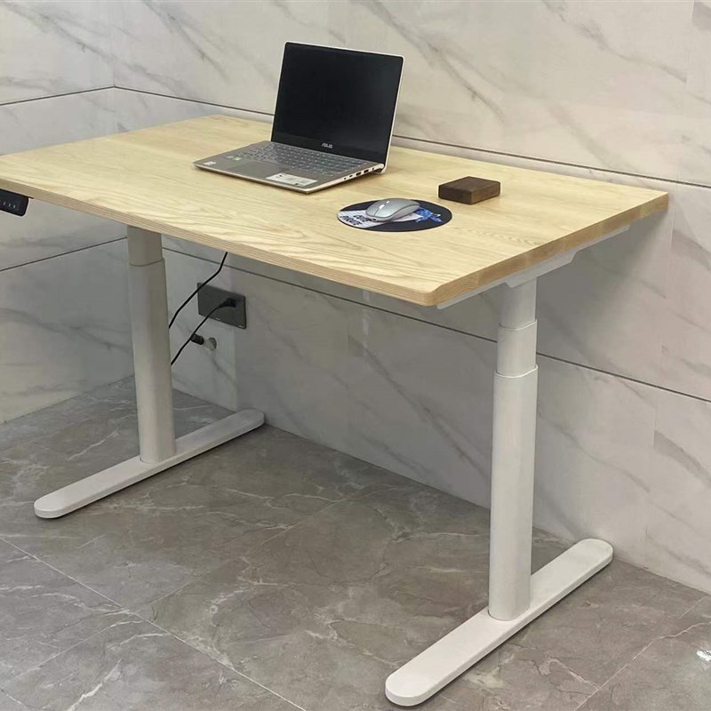 北美白蜡木电动升降桌智能书桌办公桌台式电脑桌升降桌腿