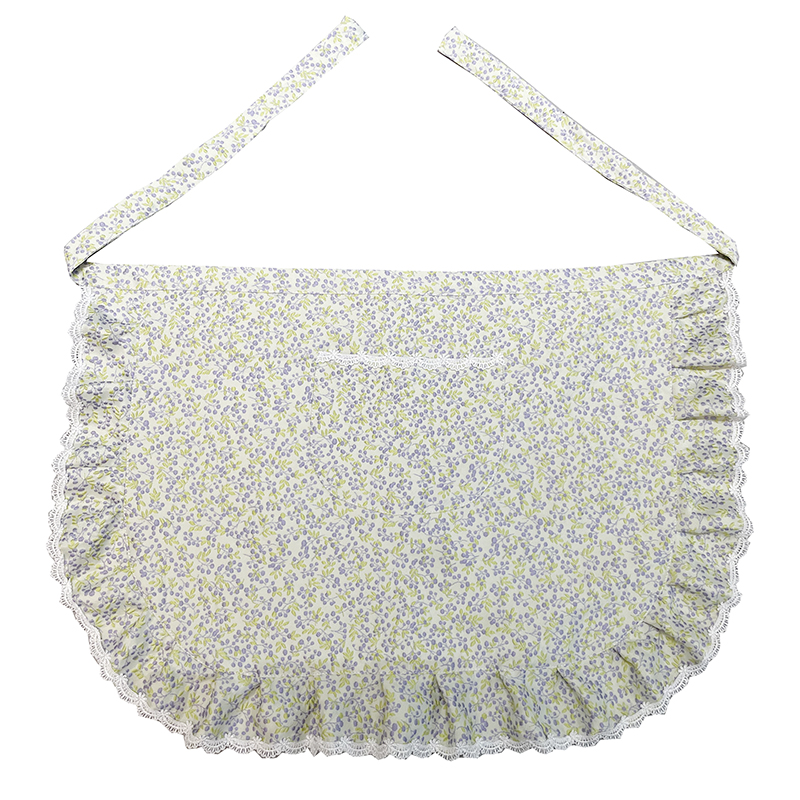 小草绿色织浮雕提花面料碎花围裙花边家用公韩版时尚欧式半身裙