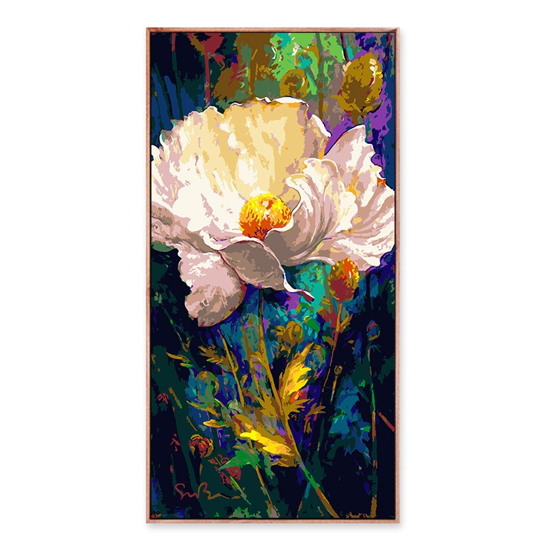 数字油画diy玄关手绘客厅风景大尺寸手工填充填色竖版油彩装饰画图片