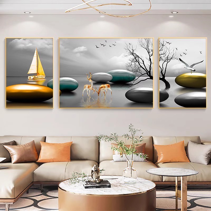 石来运转diy数字油画填色油彩画手工填充手绘涂色丙烯客厅装饰画图片