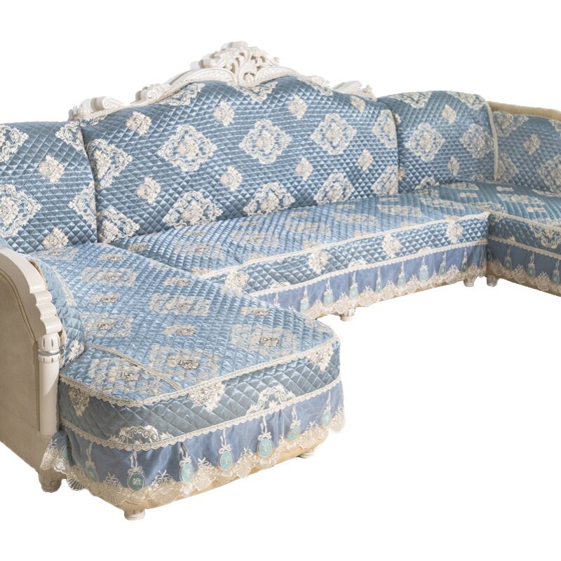 欧式沙发罩 靠背巾全包全盖u型垫罩 四季通用简欧亚麻