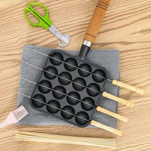 烤鹌鹑蛋模具铸铁章鱼小丸子锅烤鸟蛋锅铸铁鹌鹑蛋烤盘家用沾锅