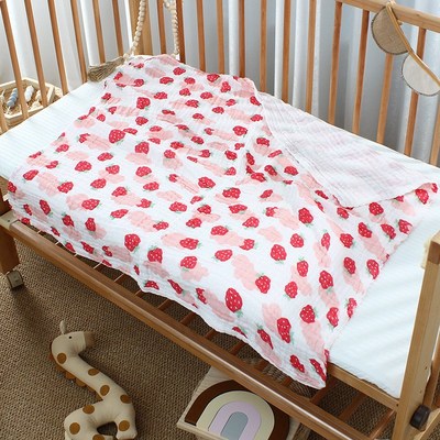 六层水洗棉普密纱布婴幼少儿浴巾宝宝盖毯卡通印毛巾被吸水透气