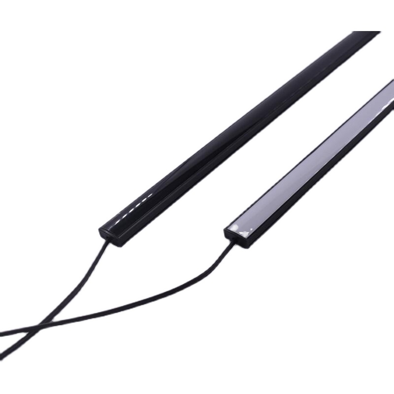 LED U型黑色平面发光明装硬灯条橱柜酒柜衣柜展柜线条灯