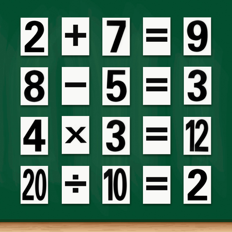 新款磁性数字卡片1-20加减乘除运算教师演示用小学数学教具磁性贴