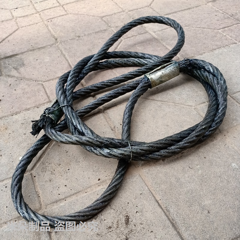 直径18毫米油钢丝绳吊装索具压扣结构工厂设备起重塔吊吊具