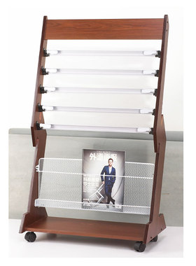 木质书报架杂志架落地书报架报刊架报纸架杂料架展示宣传架得兴办