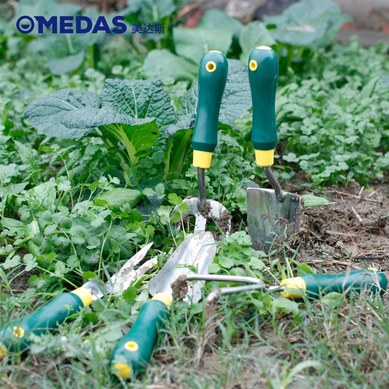 家庭不锈钢小铲子园艺工具松土手锄三爪盆栽种菜种花起苗工具套装