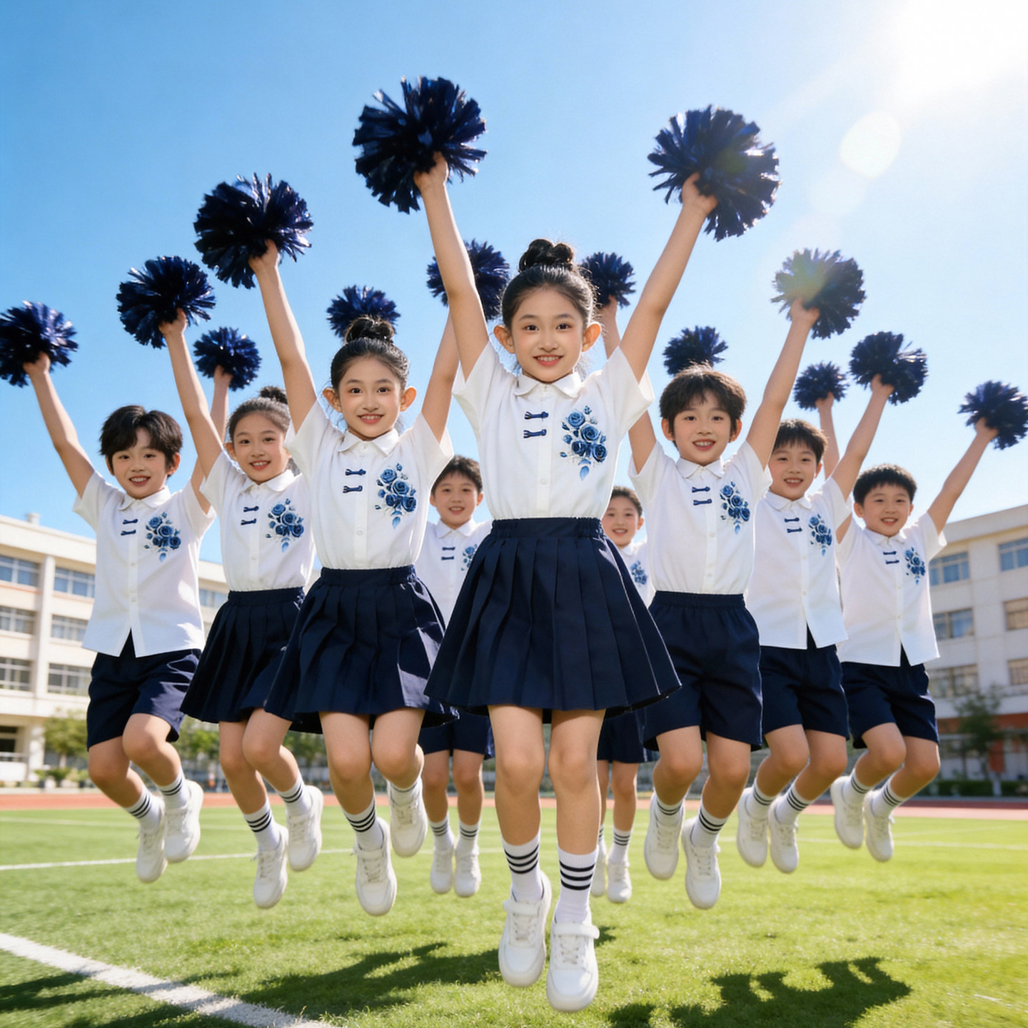 六一儿童合唱演出服中国风校服诗歌朗诵啦啦操中小学生运动会比赛