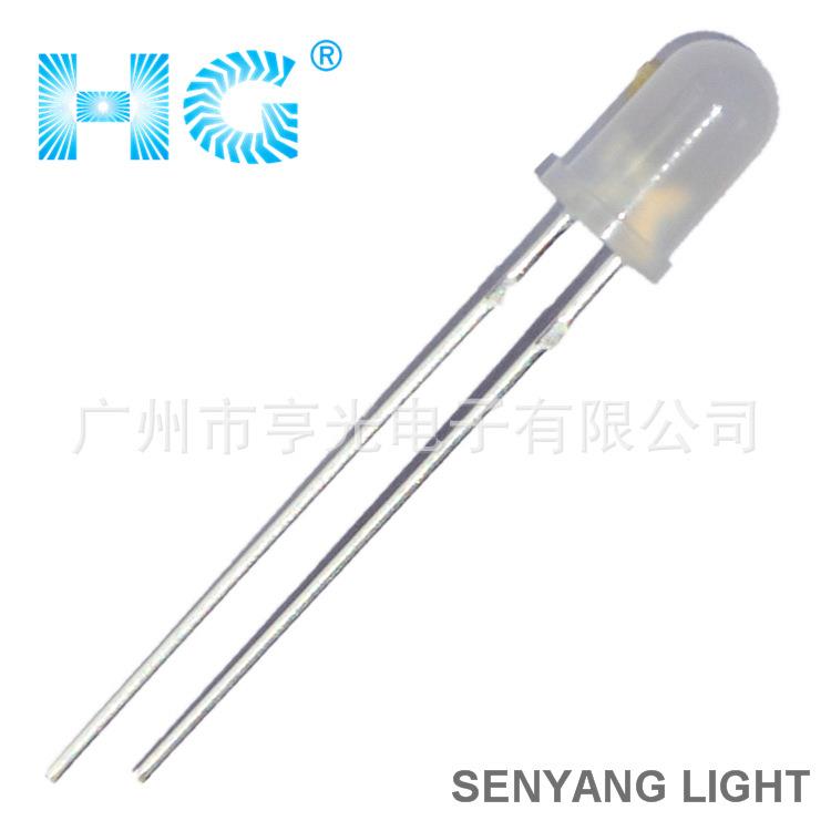 5MM雾状白发蓝光led灯珠 乳白胶体发蓝光 长脚 直插LED发光二管