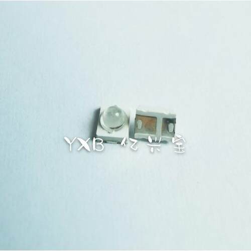 3528球头红光红色晶元14mil红灯2835聚光灯珠0.2W透镜30度贴片LED
