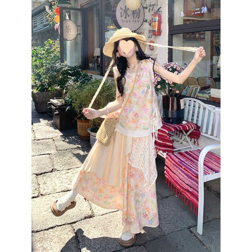 新品夏日绝假风碎花半身