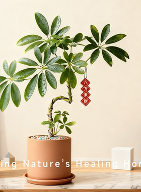 鸭脚木盆栽办公室内植物八方来招财绿植鹅掌柴客厅桌面盆景七叶莲