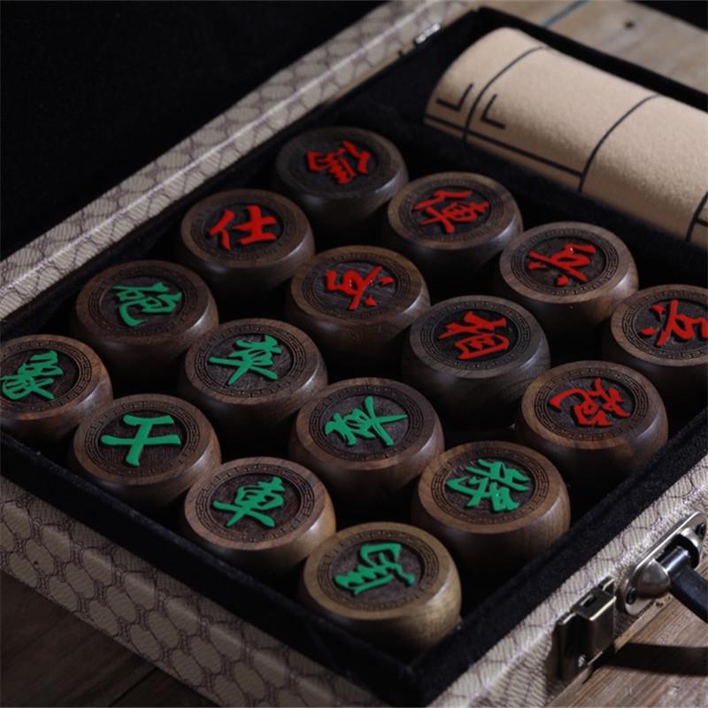 金丝楠阴沉木象棋 乌木工艺品木质象棋 金丝楠木阴沉木象棋