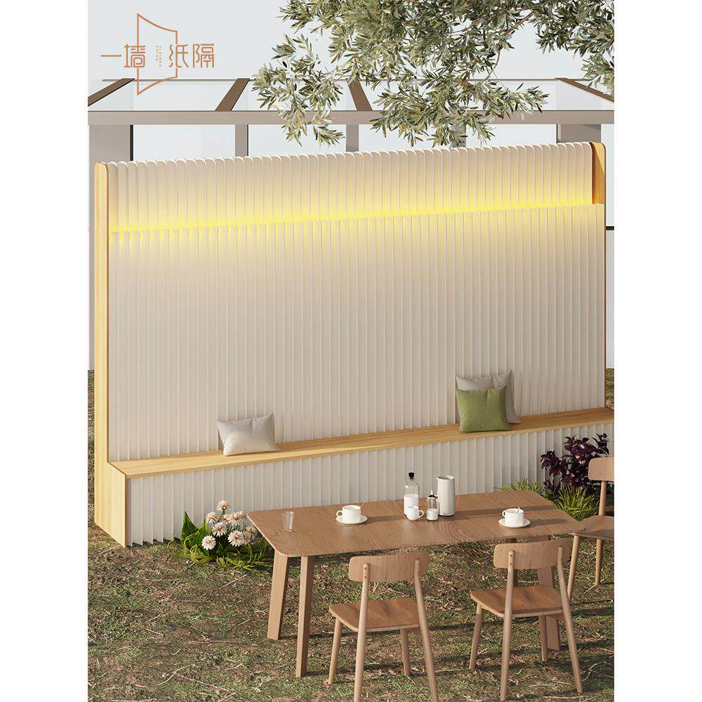 商场屏风隔断办公室隔断墙美容院免打孔简易自安装发光纸艺术假墙