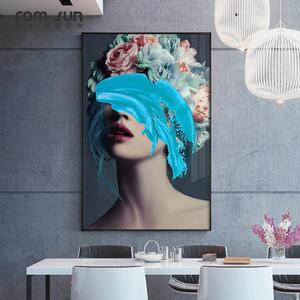 罗尚轻奢人物装饰画北欧玄关壁画抽象美女人像现代简约客厅墙挂画